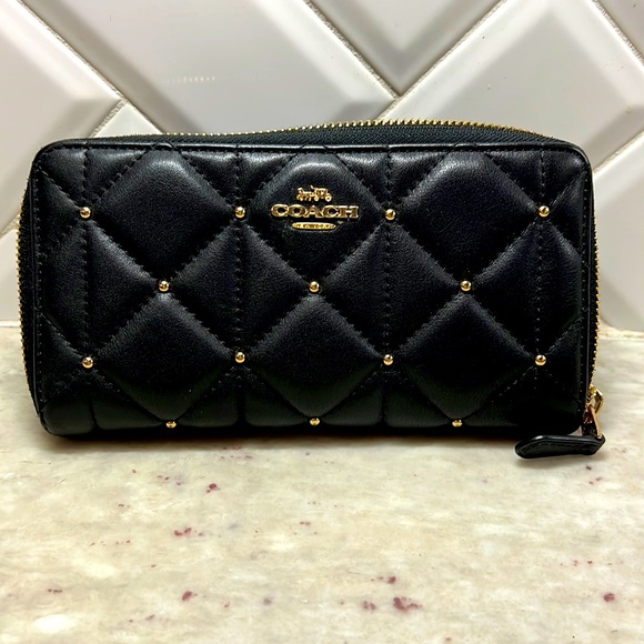 Coach Handbags - Coach large black and gold wallet